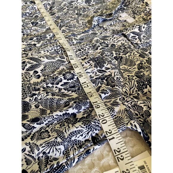 NWT Linen Charter Club Luxury Seaside Solace Blue White Button Up Sz M - Picture 8 of 9